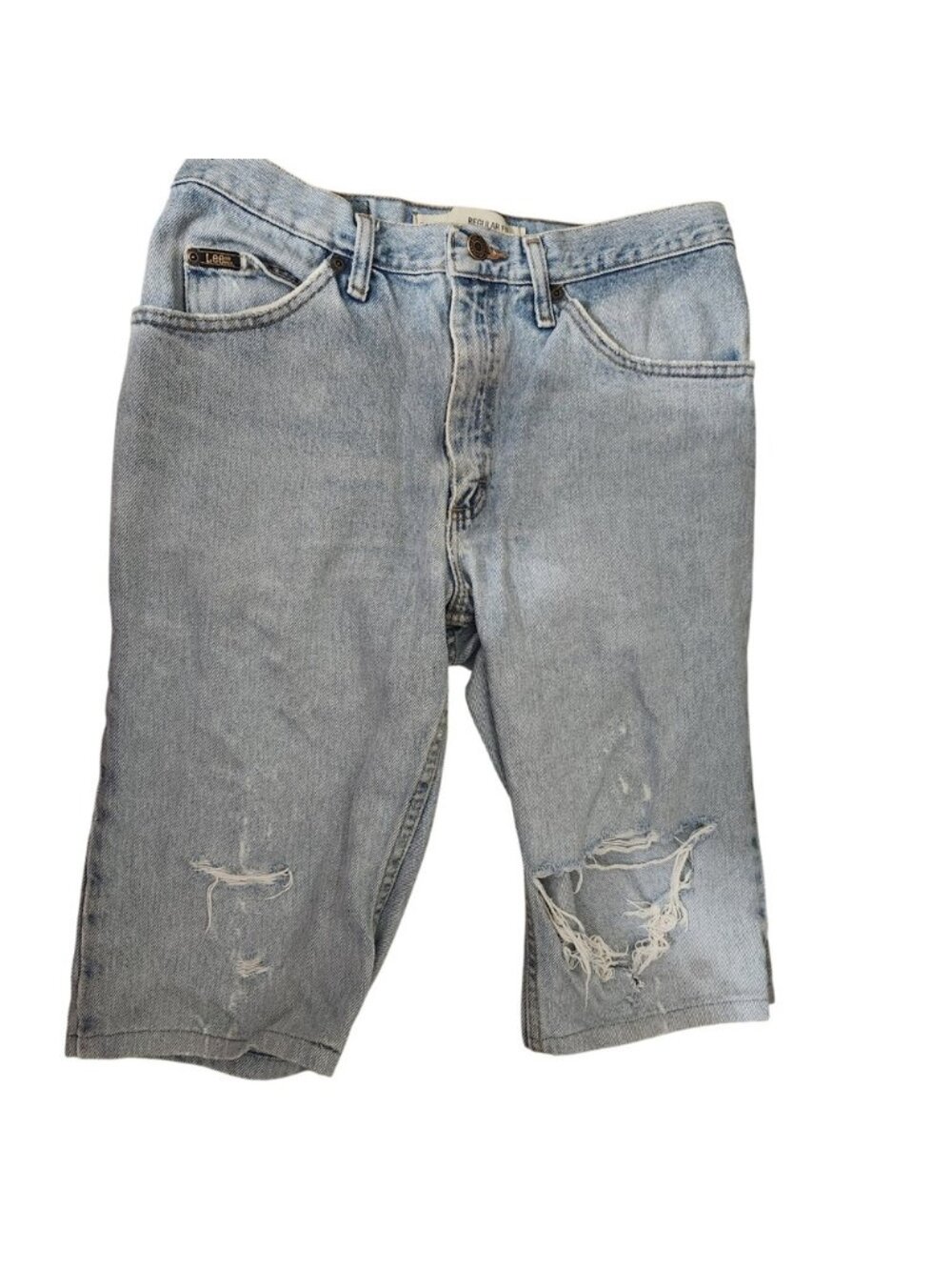 Lee‎ Jeans Distressed Denim Shorts Light Wash Cutoff Ripped Men Size 32x32